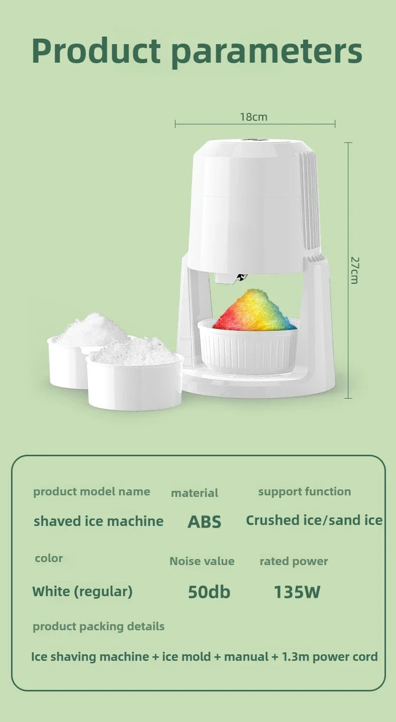 Automatic Ice shavers Small household electric Shaved Ice Machine two speed Adjustable ice shaving machine 220V 110V Ice Crusher