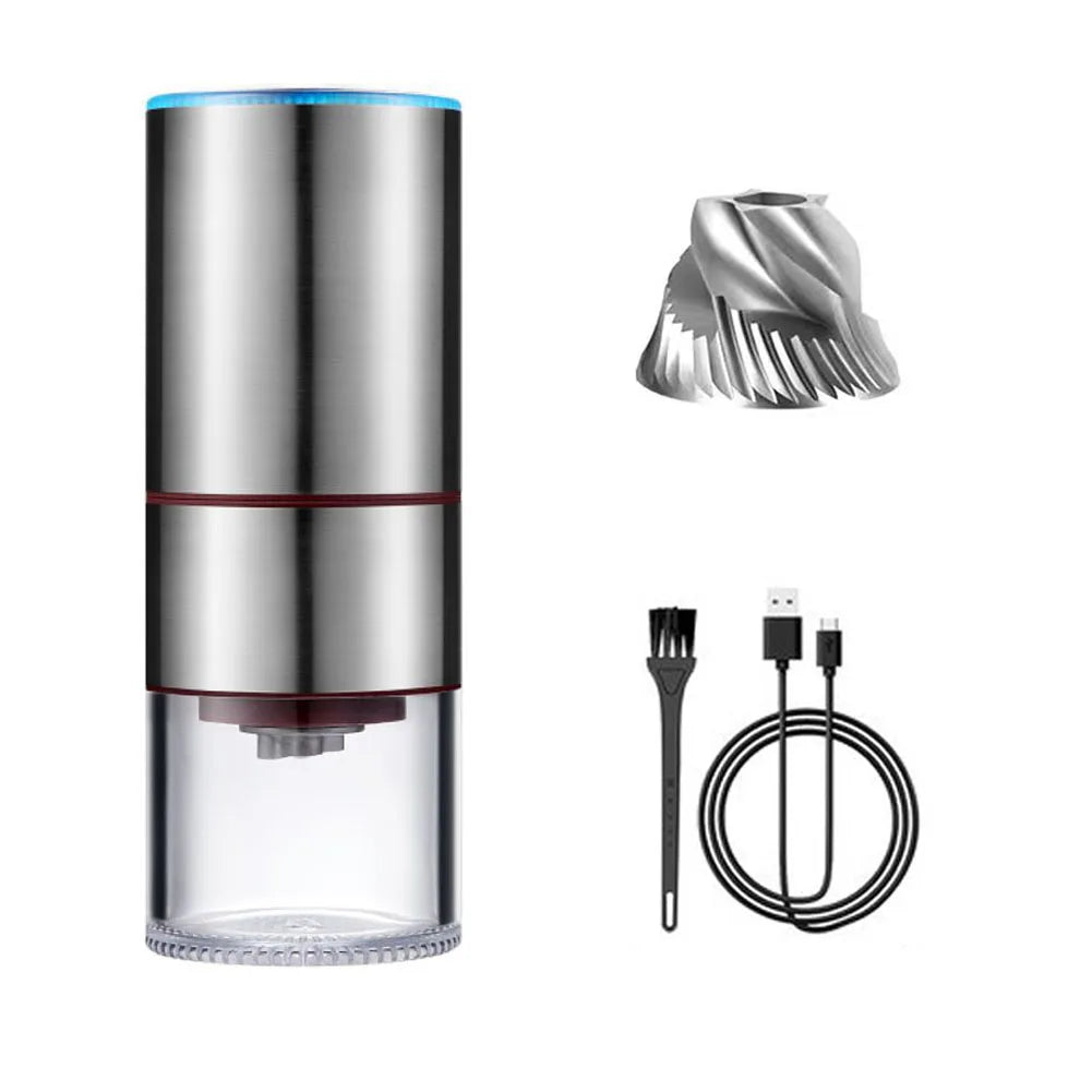 Electric Coffee Grinder Portable Espresso Machine with Brush USB Rechargeable Grinding Core Beans Mill for Cafe Home Travel