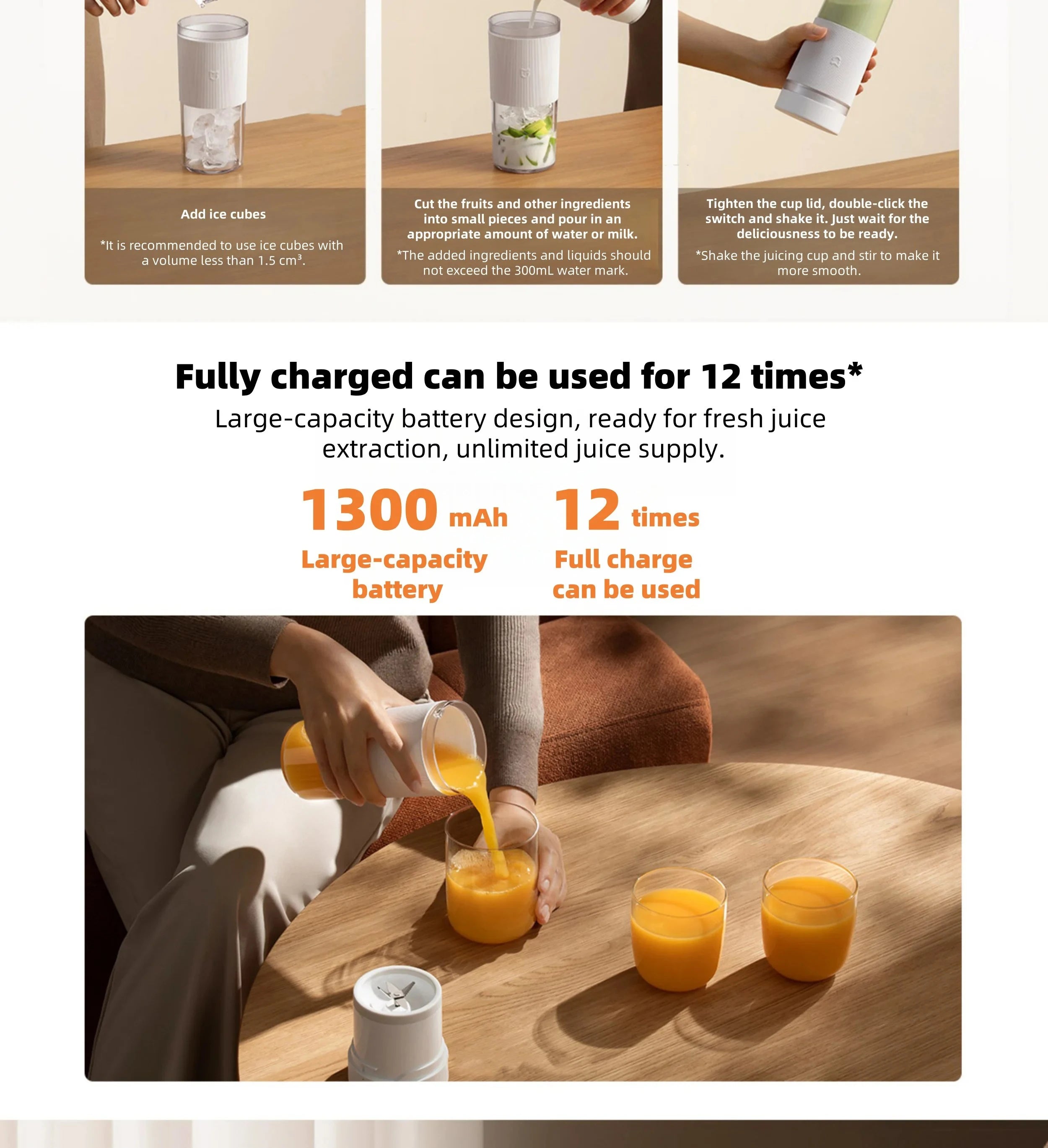 Mijia Portable Juicer 2 Fruit Automatic Juicer