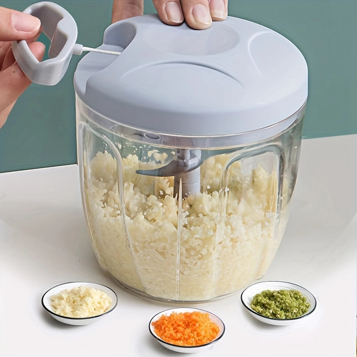 500/900ML Manual Meat Mincer Garlic Chopper Rotate Garlic Press Crusher Vegetable Onion Cutter Kitchen Cooking Accessories