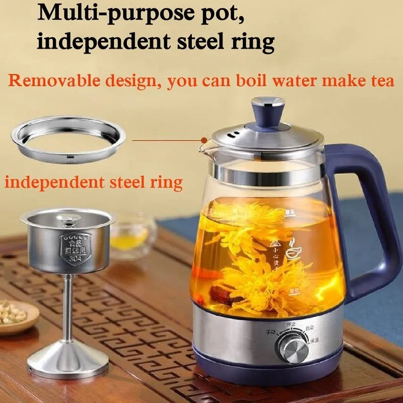 1L Electric Kettle Heat-resistant Glass Tea Infuser Pot With Filter  Automatic Steam Spray Borosilicate glass Teapot Health Pot