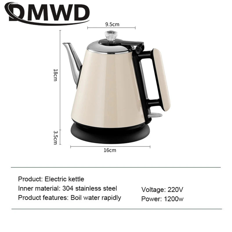 DMWD 1.2L Mini Electric kettle Portable water Heater Teapot Coffee warmer Anti-scald Stainless Steel kettle Automatic power off