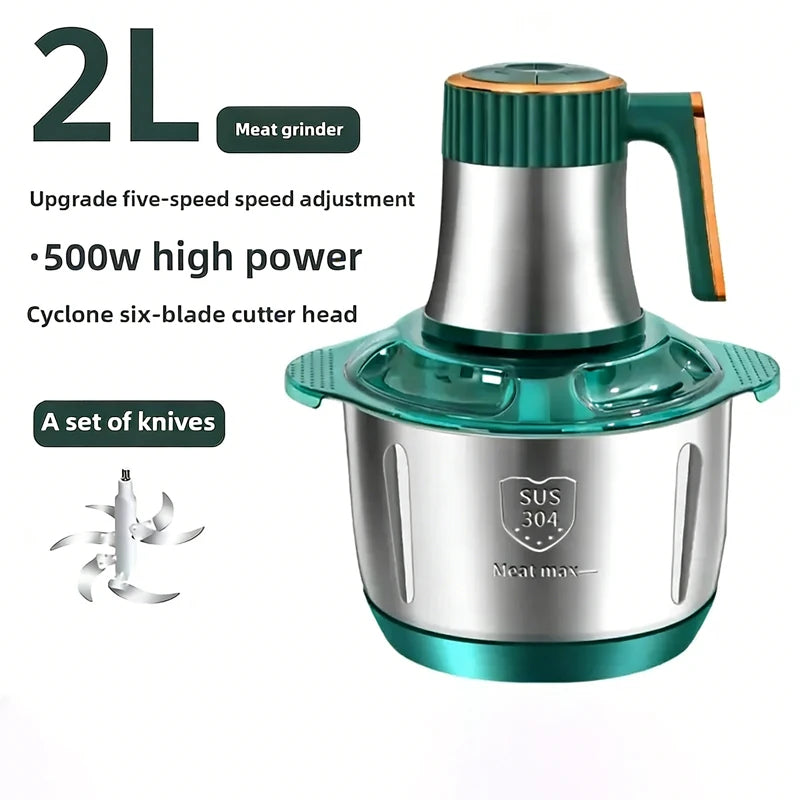 2L3L5LElectric Meat Grinder 304 Stainless Steel Multifunctional Vegetable Slicer Chopper Mincer Baby Food Processor 220V EU Plug