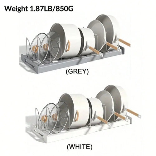 1pc Ultimate Kitchen Organizer Space-Saving Expandable Shelf With Pot Lid Holder Utensil Rack Pull-Out Drawer For Tidy Cooking