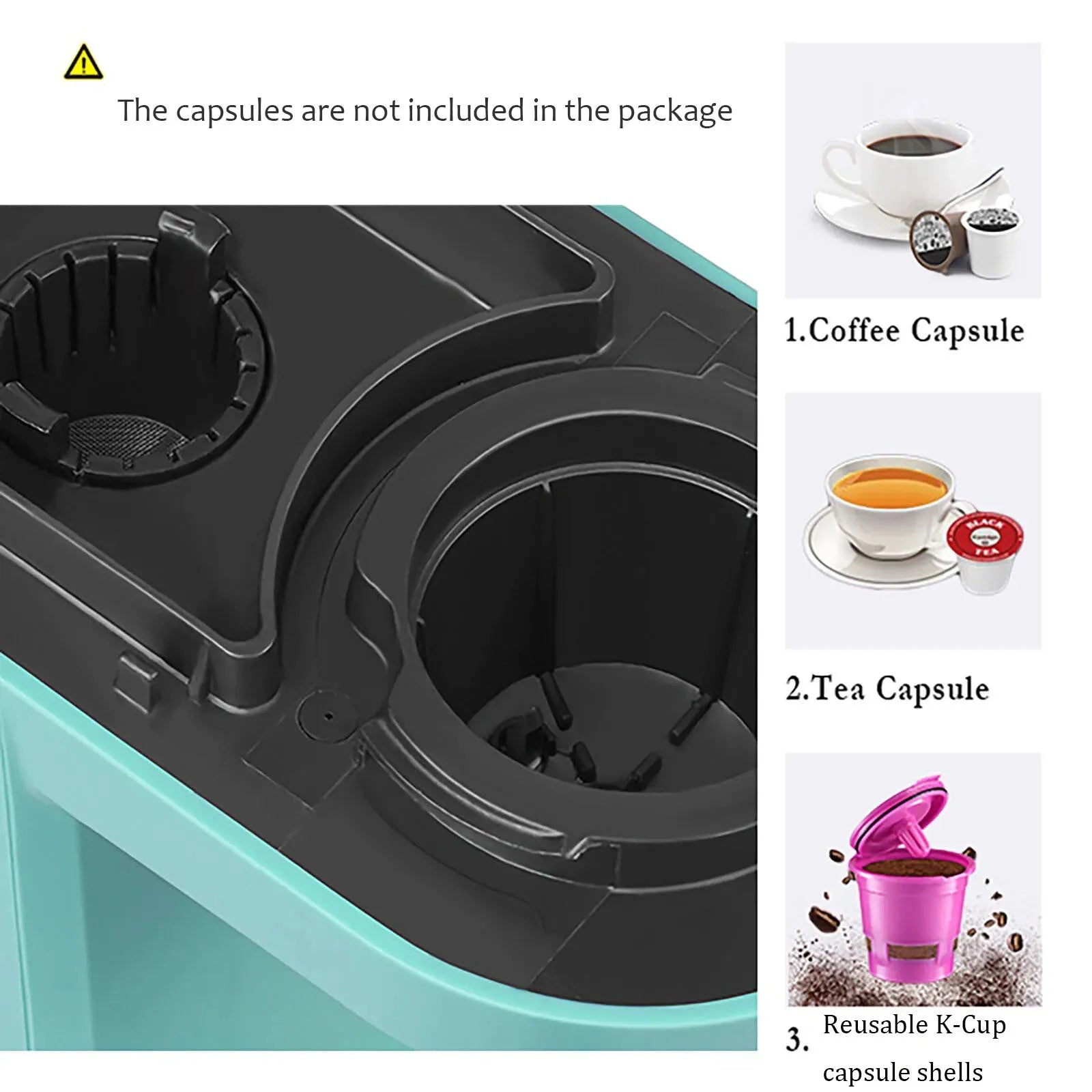 110V/220V K-Cup Capsule Coffee Maker American Style Small Capsule Coffee Machine Home Coffee Powder Brewing Machine