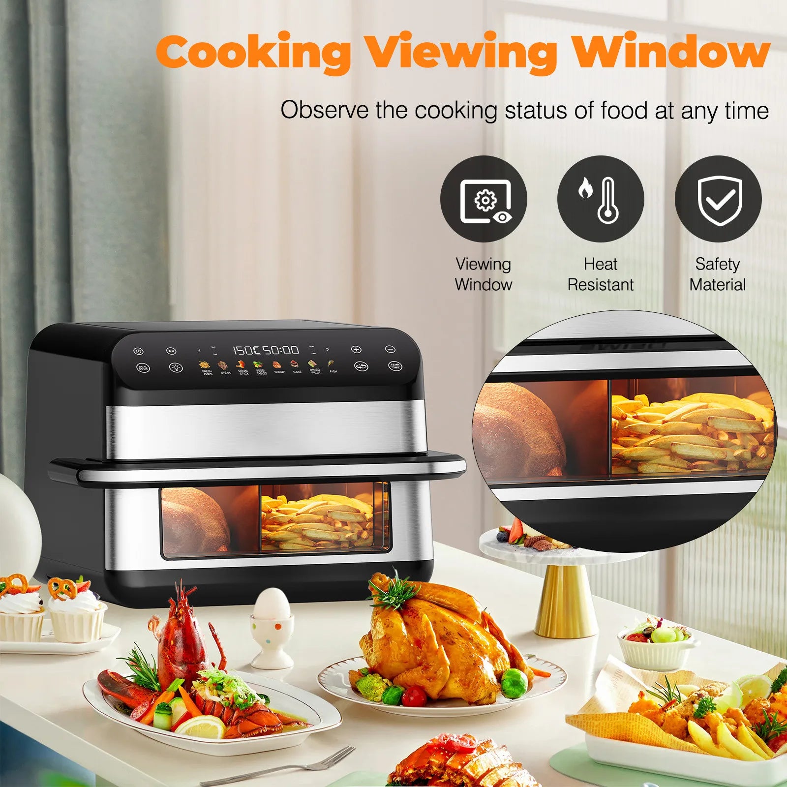 10L Dual-Basket Air Fryer Oven Combo