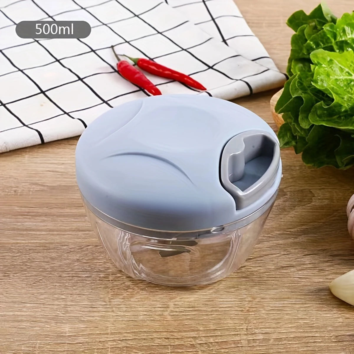 500/900ML Manual Meat Mincer Garlic Chopper Rotate Garlic Press Crusher Vegetable Onion Cutter Kitchen Cooking Accessories