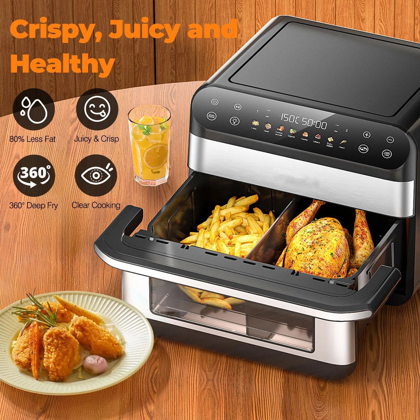 10L Dual-Basket Air Fryer Oven Combo