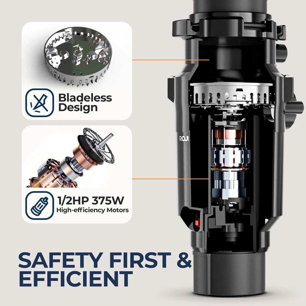 Continuous Feed Garbage Disposal with Sound