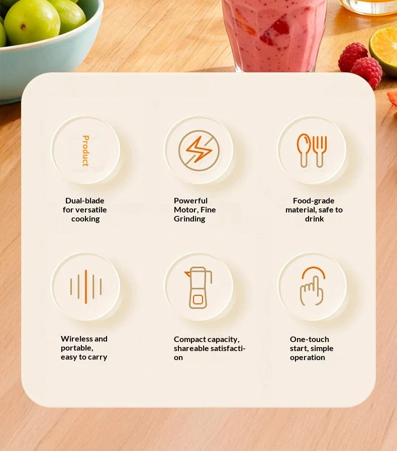 Household Juicer Blender Dual-blade