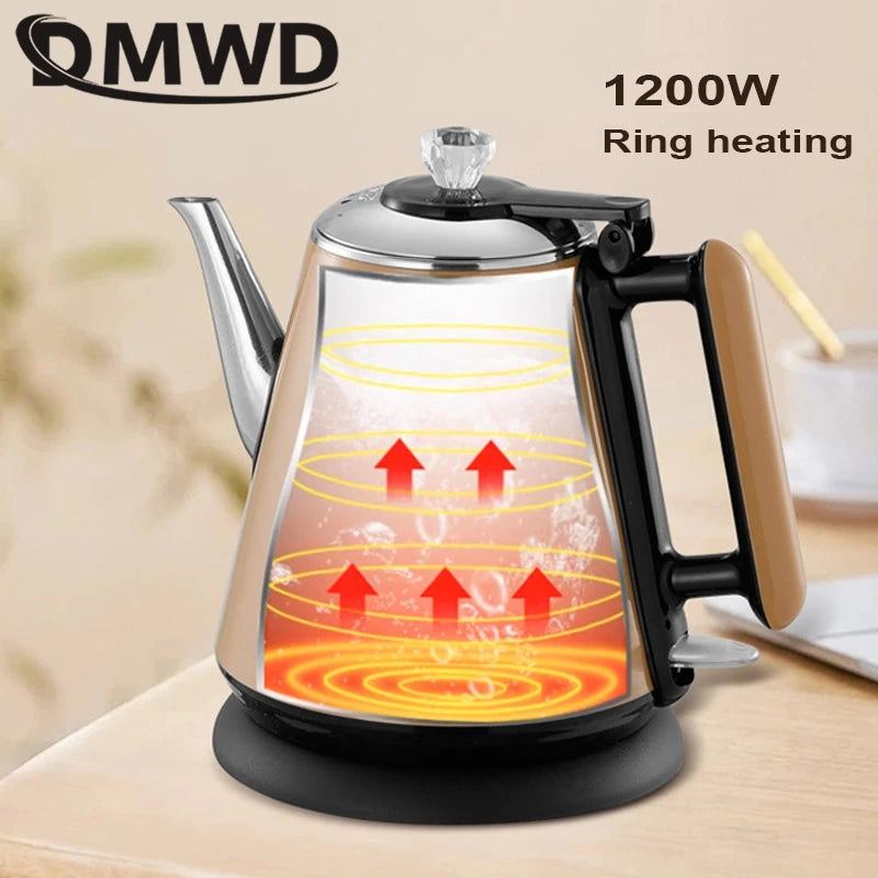 DMWD 1.2L Mini Electric kettle Portable water Heater Teapot Coffee warmer Anti-scald Stainless Steel kettle Automatic power off