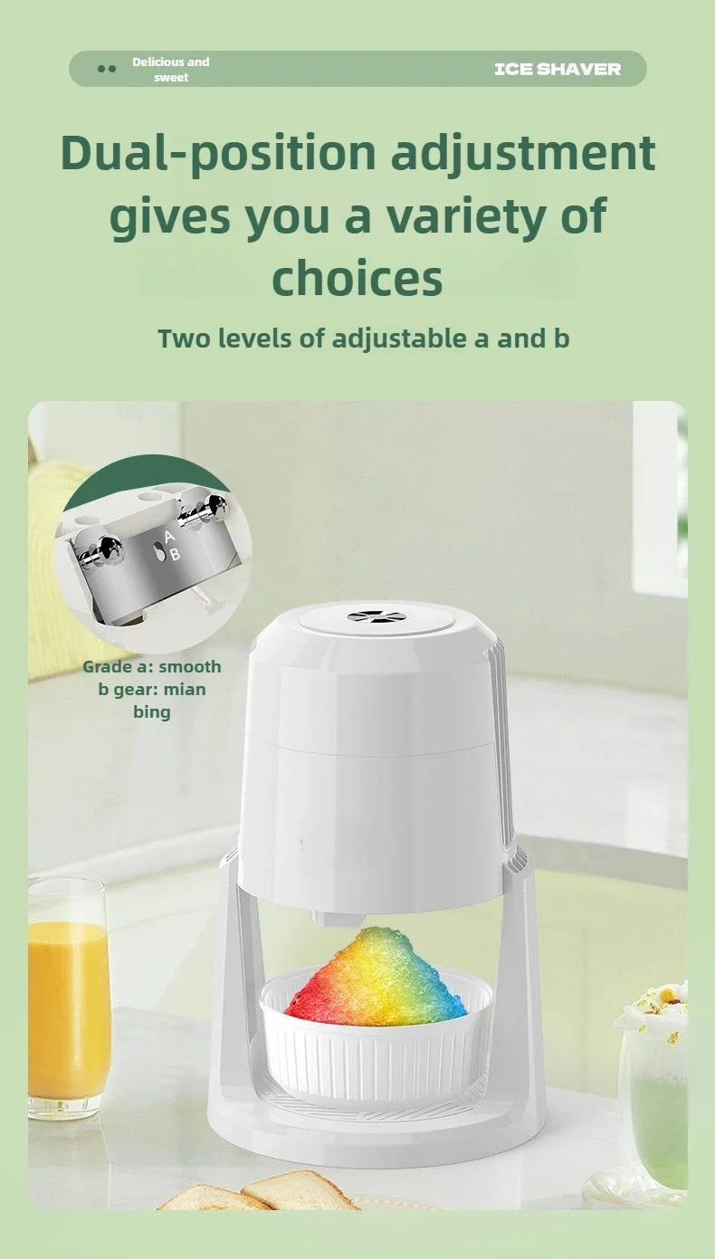 Automatic Ice shavers Small household electric Shaved Ice Machine two speed Adjustable ice shaving machine 220V 110V Ice Crusher