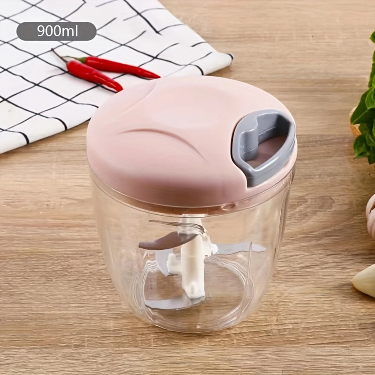 500/900ML Manual Meat Mincer Garlic Chopper Rotate Garlic Press Crusher Vegetable Onion Cutter Kitchen Cooking Accessories