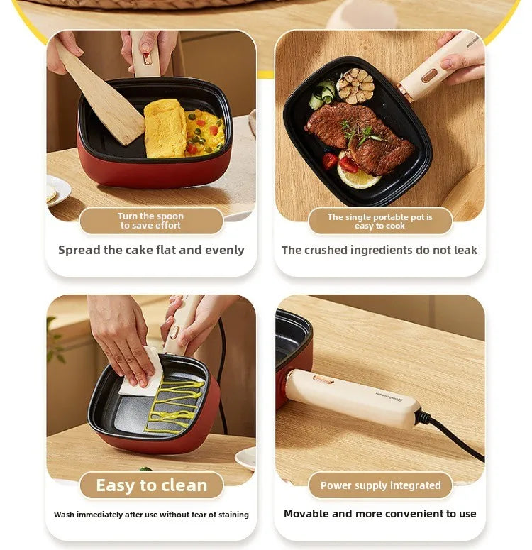 220V Non-stick Electric Steak Egg Frying Pan Home Appliance Multi Cooker for Breakfast