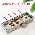 Commercial Barbecue Skewers Griddle Stainless Steel Grill Automatic Meat Rotate Machine Width Adjustable Hot Dog Roller