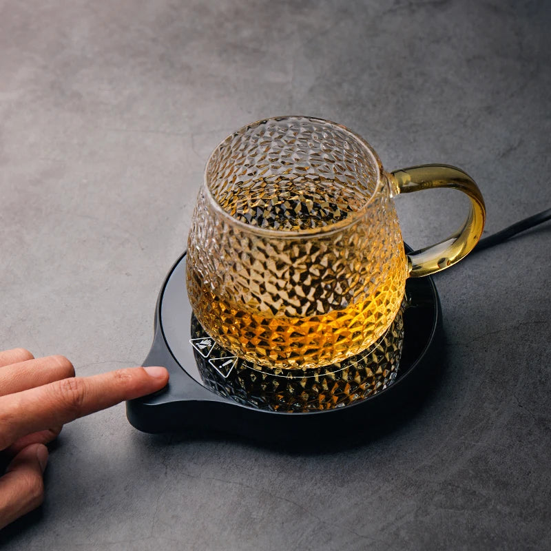 110V 220V Cup Heater Mug Warmer 100°C Hot Tea Makers 5 Gear Temperature Warmer Coaster Heater for Coffee Milk Tea Heating Pad