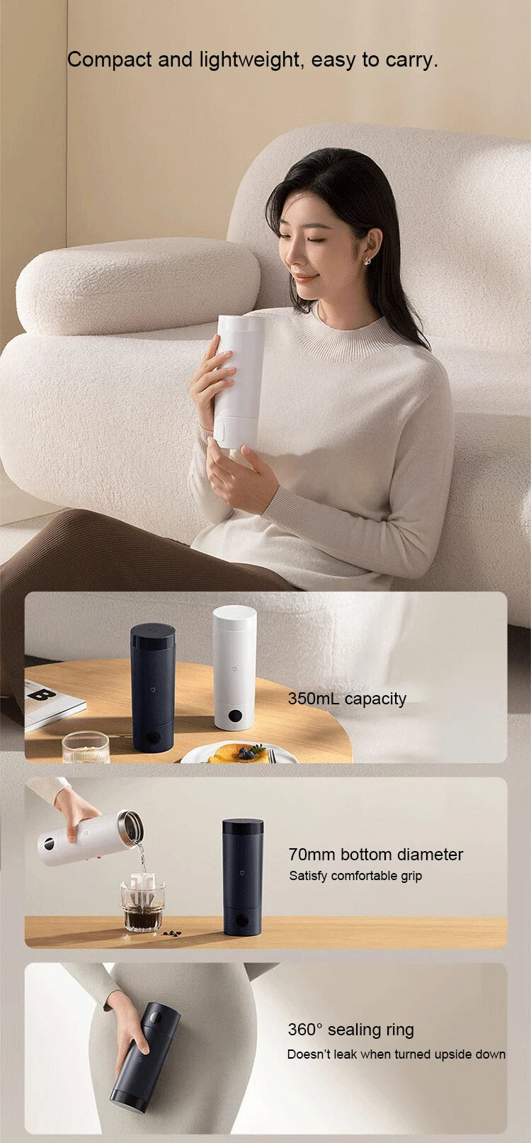 Electric Kettle 2 Thermos Cup Fast Water
