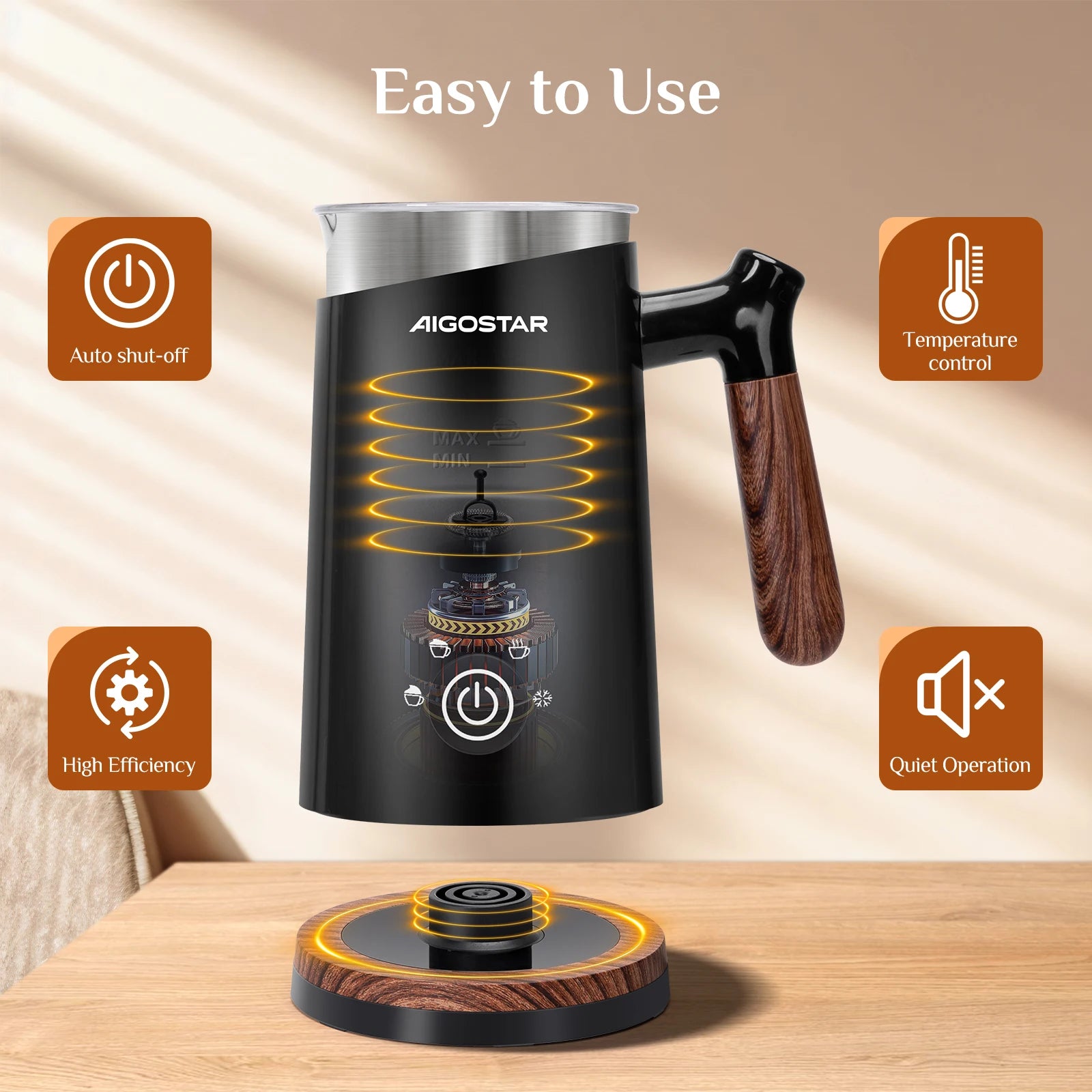 Electric Milk Beater Thick/Fine/Cold Hot Foam