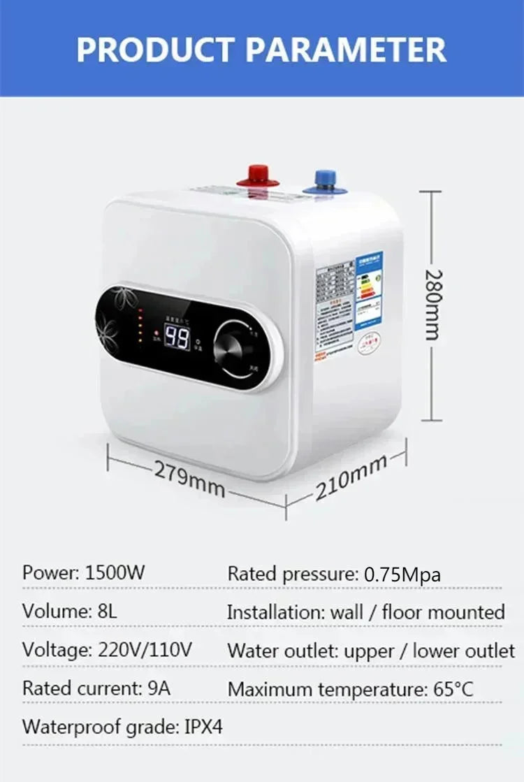 8L Water Storage Instant Electric Water Heater