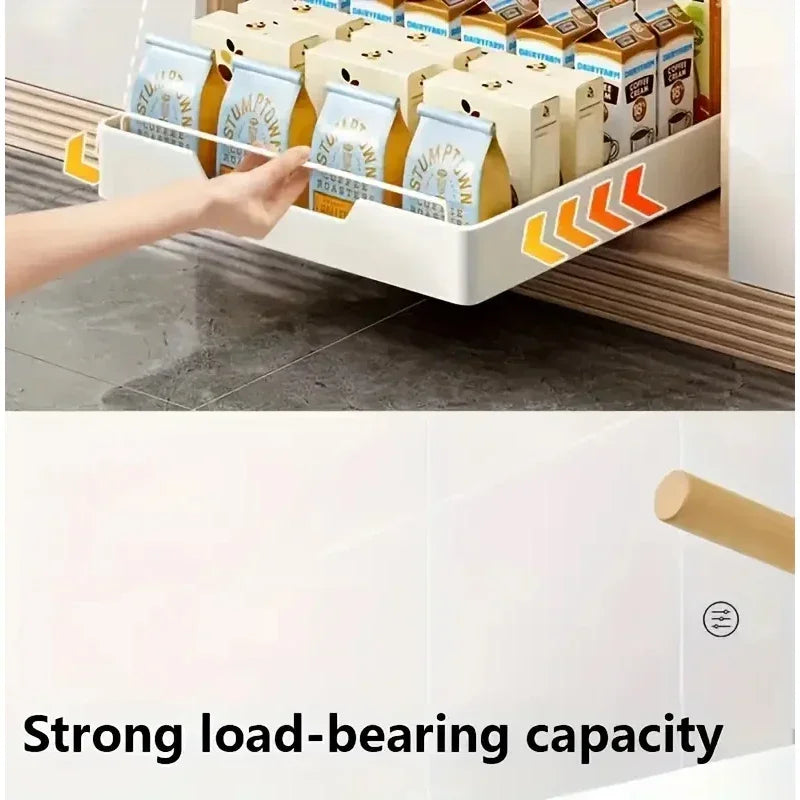 Kitchen Under Sink Pull Out Organizer, Sliding Pantry Cabinet Storage Tray, Space Saving Shelf Organizer