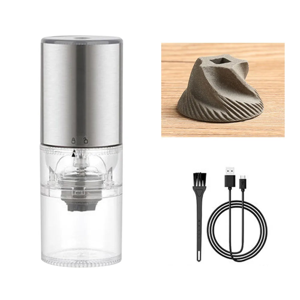 Electric Coffee Grinder Portable Espresso Machine with Brush USB Rechargeable Grinding Core Beans Mill for Cafe Home Travel