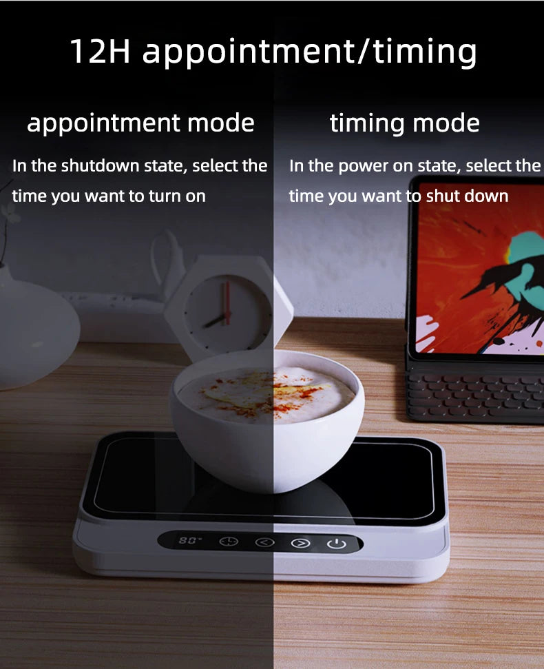 50W Cup Heater Coffee Mug Warmer Electric Hot Plate 9 Gear Temperature Warmer Coaster Heating Lunch Box Milk Home Office 220V