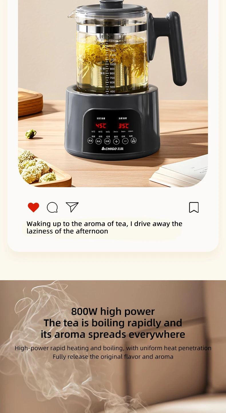 1500ml Steam Spray Tea Kettle Baby Constant Temperature Milk Regulator Multifunctional Electric Kettle 72h Thermostatic Kettle