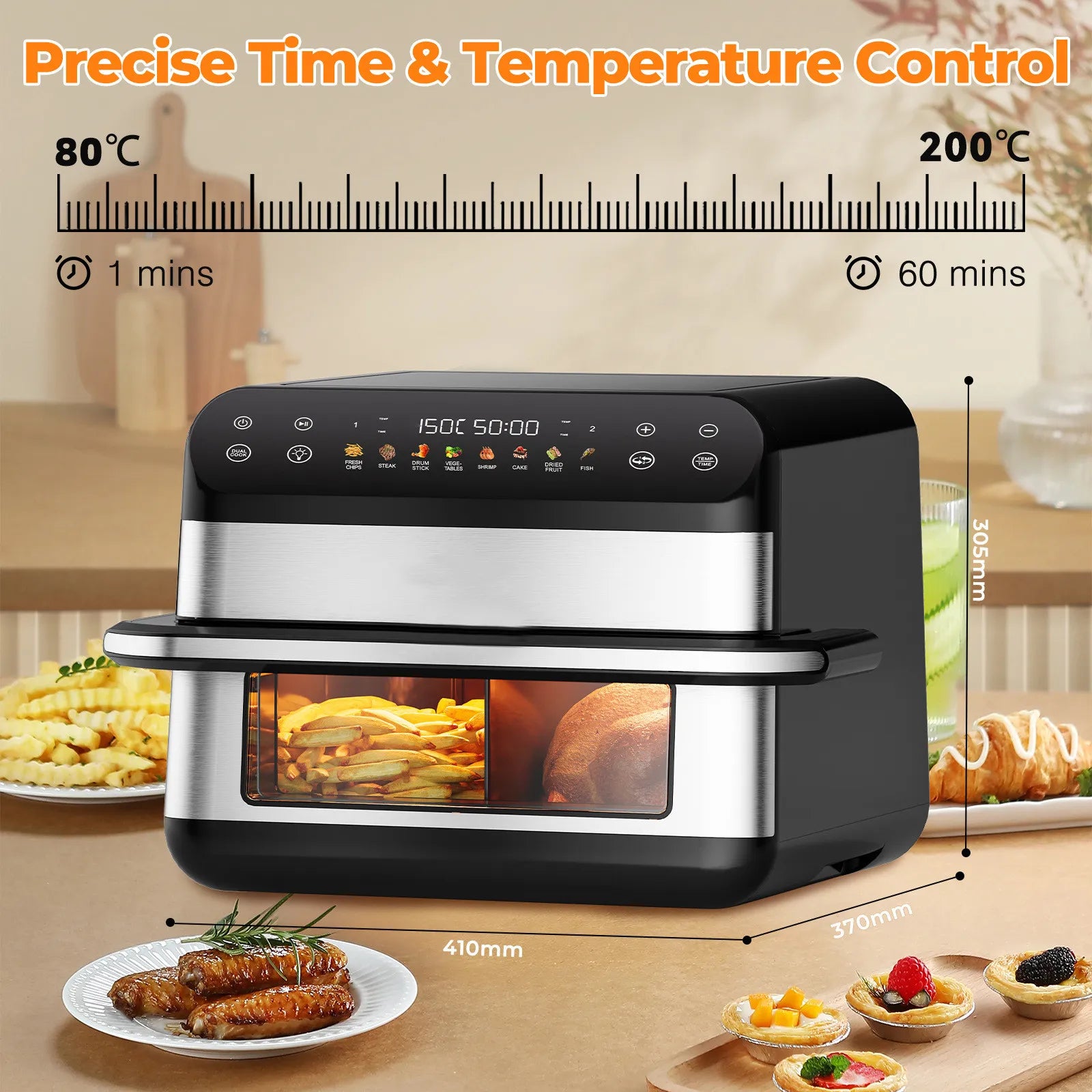 10L Dual-Basket Air Fryer Oven Combo