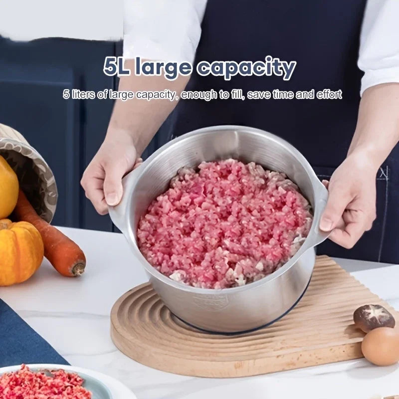 2L3L5LElectric Meat Grinder 304 Stainless Steel Multifunctional Vegetable Slicer Chopper Mincer Baby Food Processor 220V EU Plug
