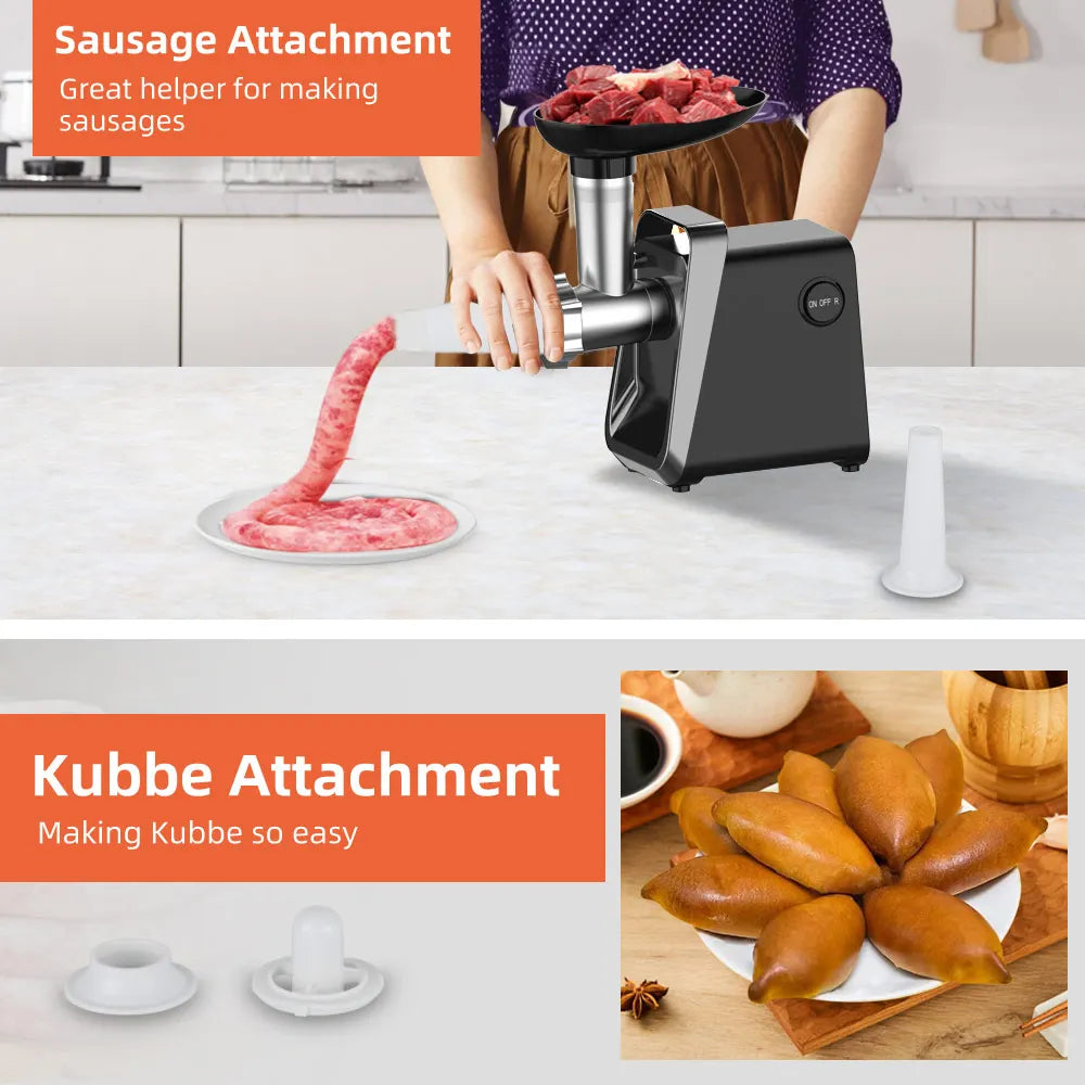 Electric Meat Grinder Heavy Duty Meat Mincer Grinder Stainless Steel Food Processor Sausage Stuffer for Homemade Dog Food