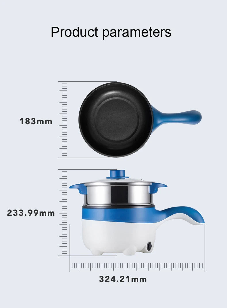 2L Travel 12V 24V Car Truck Multifunction Electric Cooking Skillet Double Layer Hot Pot Soup Heater Rice Cooker Food Steamer Pan
