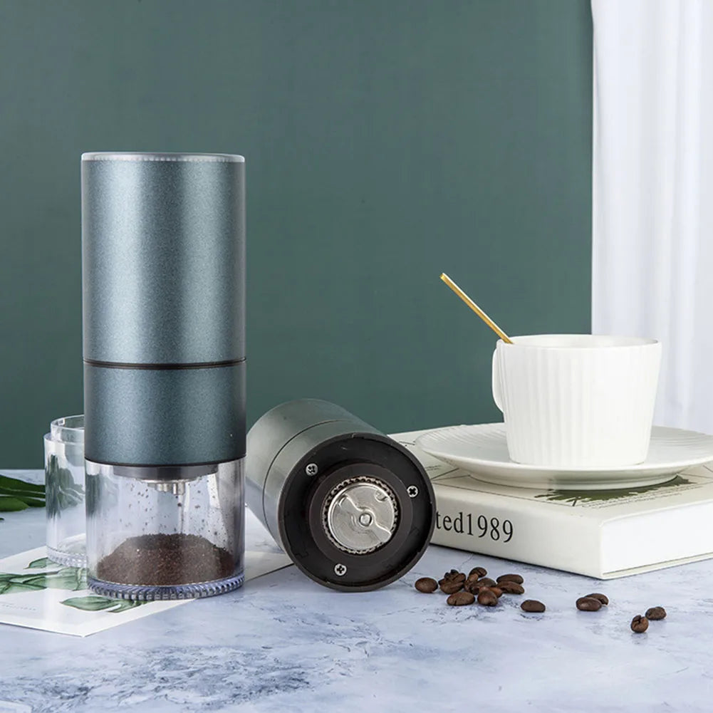 Electric Coffee Grinder Portable Espresso Machine with Brush USB Rechargeable Grinding Core Beans Mill for Cafe Home Travel