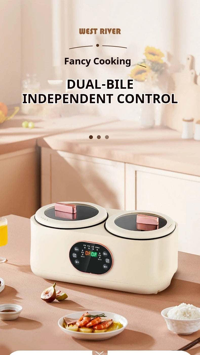 Double Gallbladder Electric Rice Cooker Multifunctional Fully Automatic Intelligent Hot Pot Steamer