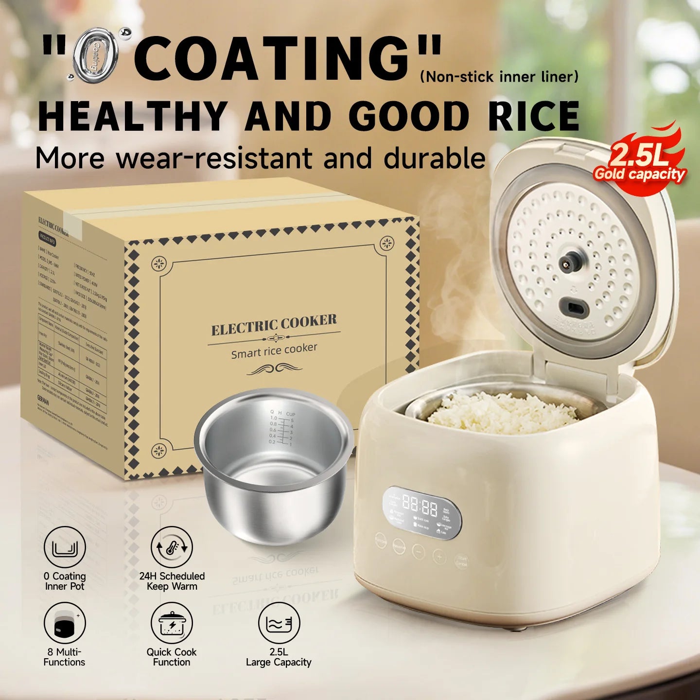 Smart Rice Cooker 8-Intelligent Programme