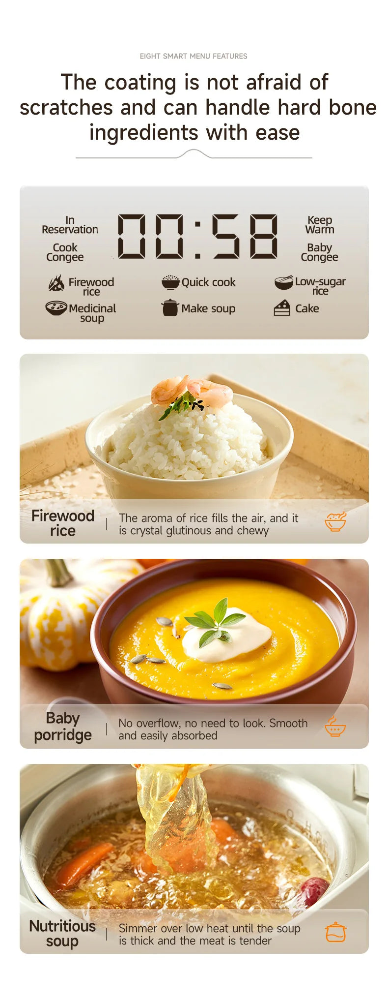 Smart Rice Cooker 8-Intelligent Programme