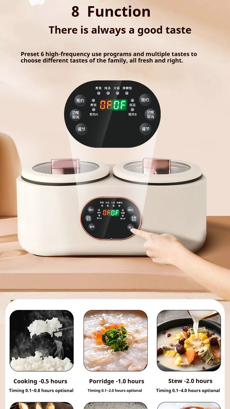 Double Gallbladder Electric Rice Cooker Multifunctional Fully Automatic Intelligent Hot Pot Steamer
