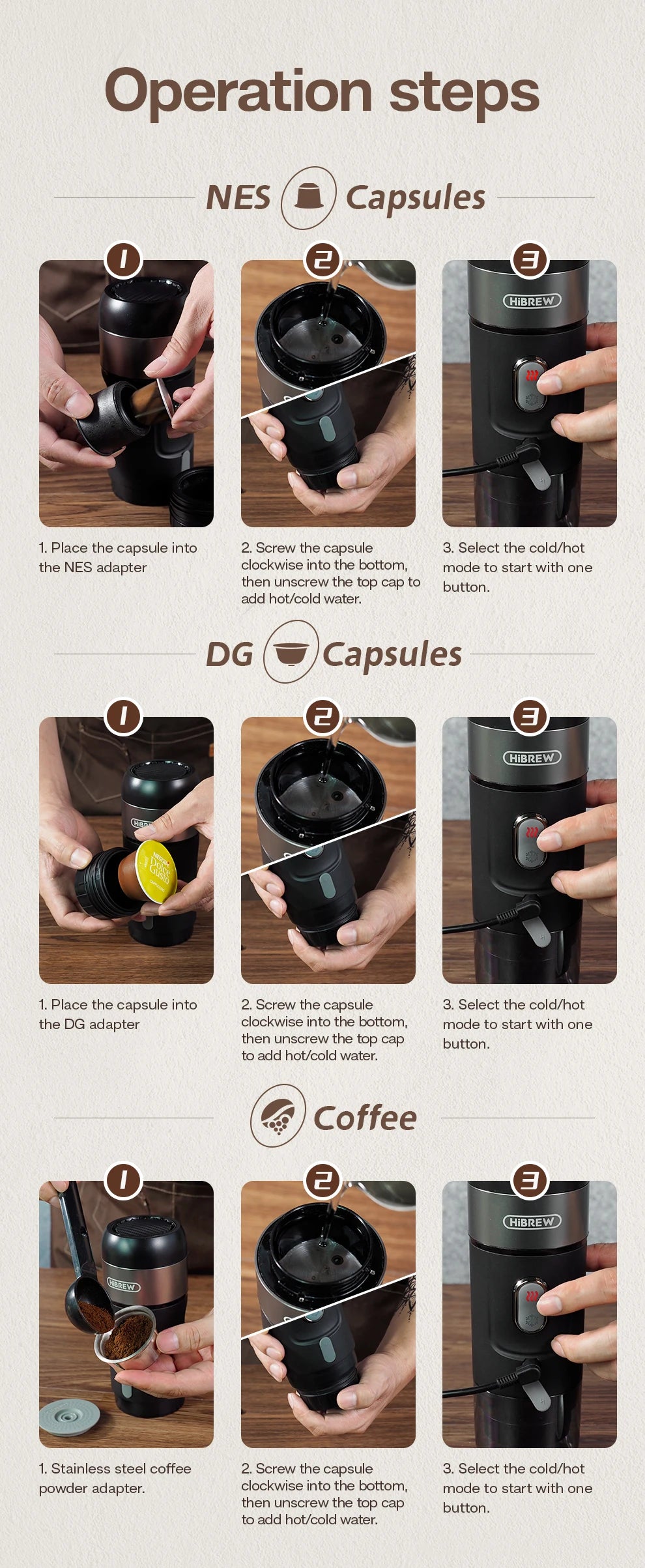 HiBREW Portable Coffee Machines