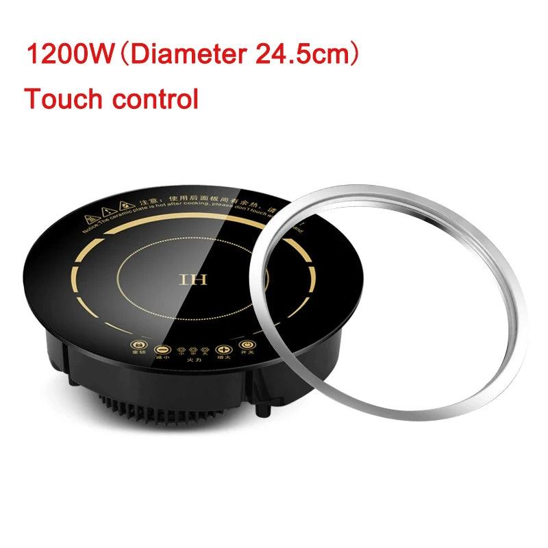 DMWD 2000W Round Electric Magnetic Induction Cooker Wire Control Black Crystal Panel Hotpot Cooktop Stove Cooktop Hot Pot Oven