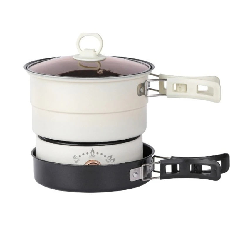 Electric Cooker 110V/220V Cooking Pot Foldable Hotpot 1.6L Portable Multi cookers Split Type Rice Cooker Frying Pan Home Travel