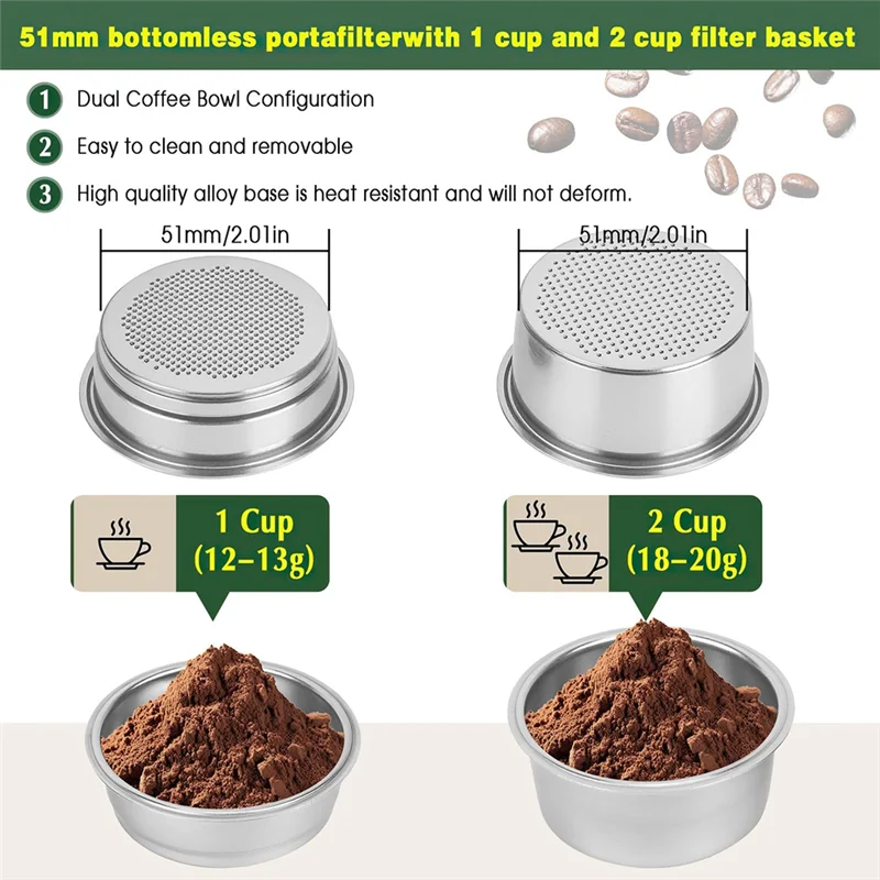 Delonghi Dedica Portafilter Portafilter 51 Mm For Delonghi For Delonghi Dedica EC680-A54Q