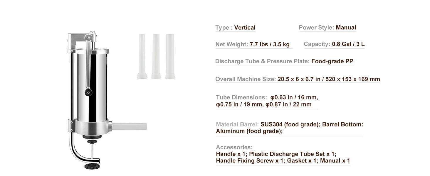 Capacity Vertical Sausage Stuffer Food Filling Processors