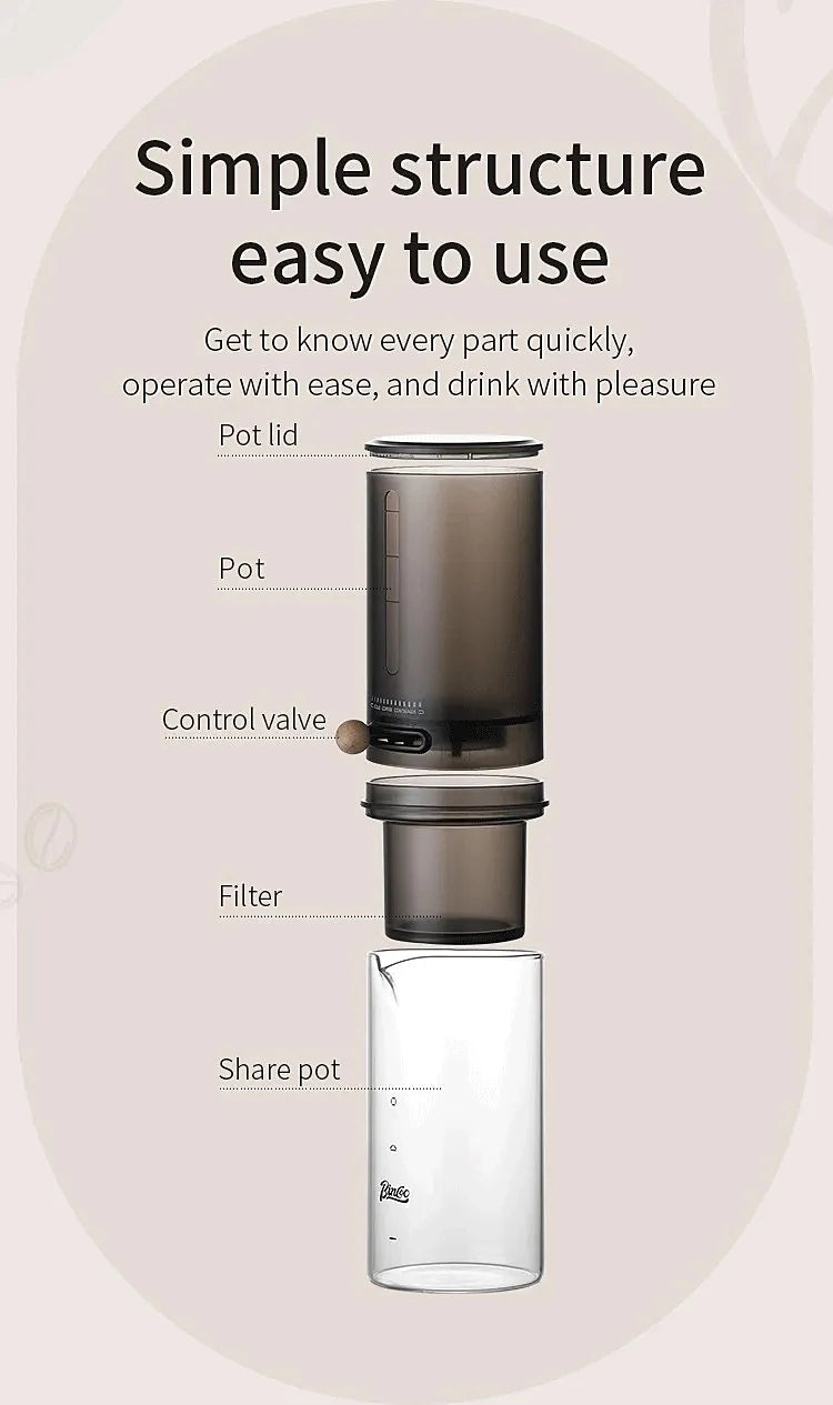 Protable Glass Drip Filter Ice Drop Coffee Maker