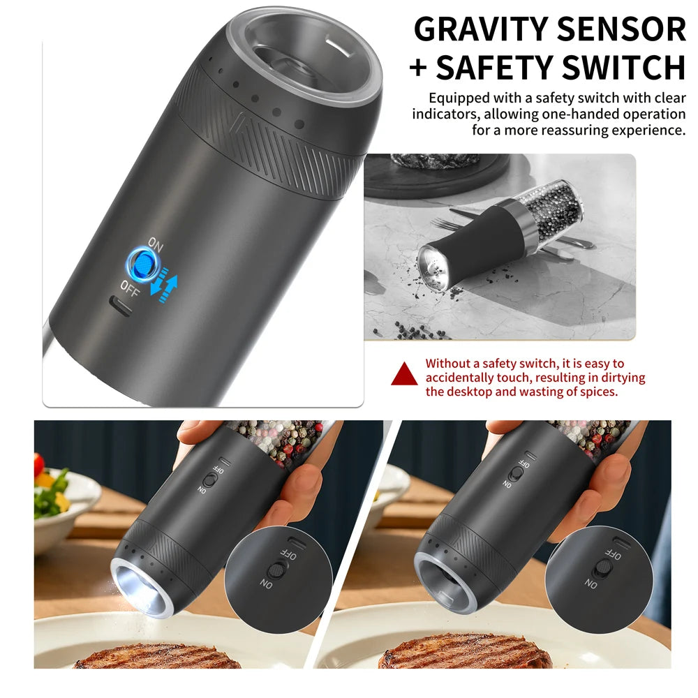Electric Salt And Pepper Grinder with LED Light