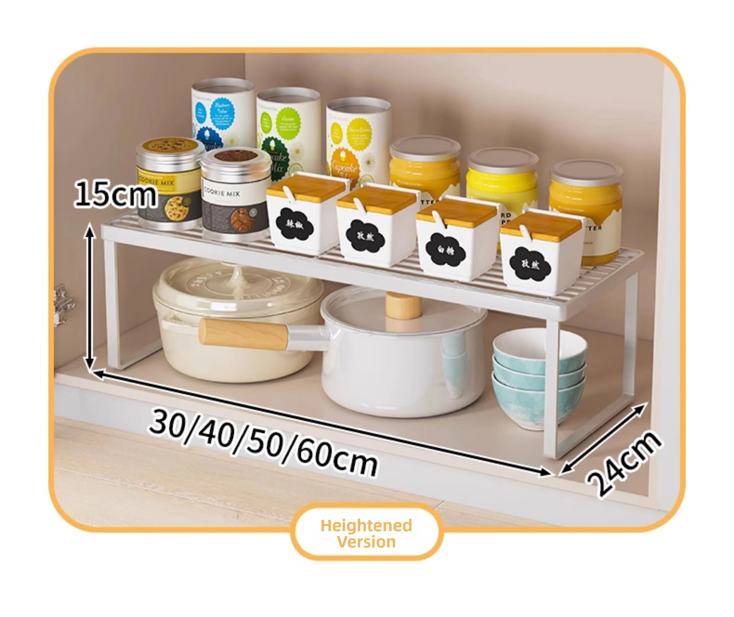Kitchen Storage Rack Countertop Dish Pot Utensil Organizer Cabinet Inner Multi-layer Shelf Seasoning Tabletop Storage