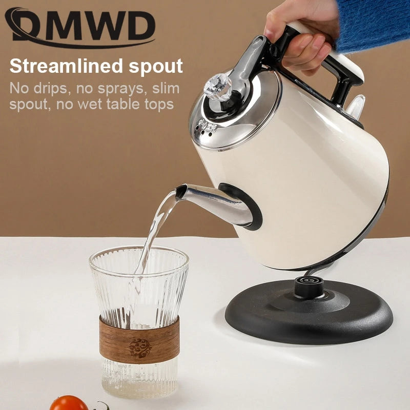 DMWD 1.2L Mini Electric kettle Portable water Heater Teapot Coffee warmer Anti-scald Stainless Steel kettle Automatic power off