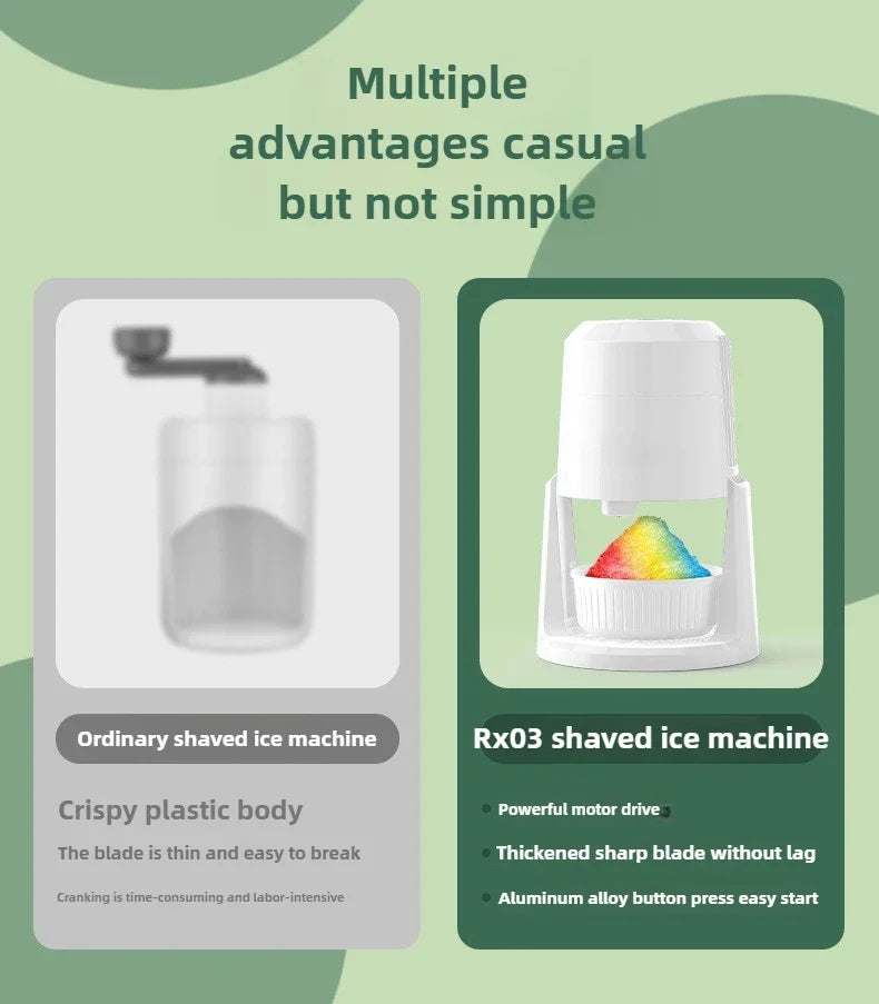 Automatic Ice shavers Small household electric Shaved Ice Machine two speed Adjustable ice shaving machine 220V 110V Ice Crusher
