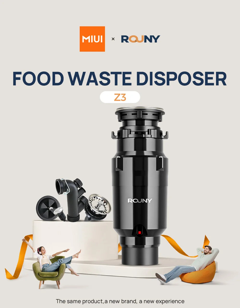 Continuous Feed Garbage Disposal with Sound