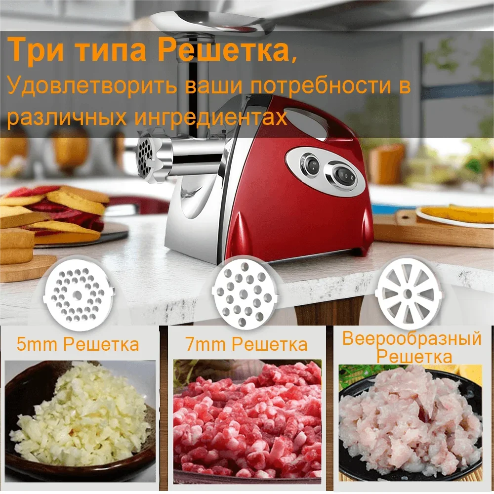 Electric Meat Grinder Heavy Duty Meat Mincer Grinder Stainless Steel Food Processor Sausage Stuffer for Homemade Dog Food