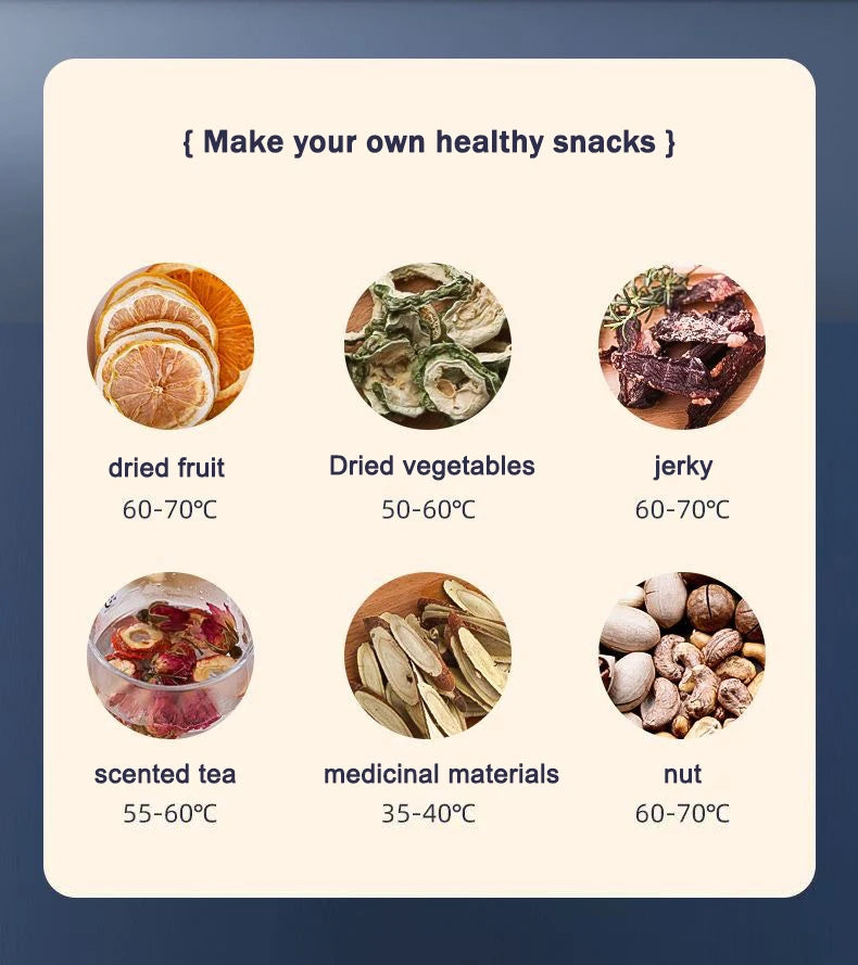 5 Trays Dried Fruit Air Dryer Multifunction Meat Vegetable Herb Drying Machine Digital Timer Temperature Control Food Dehydrator