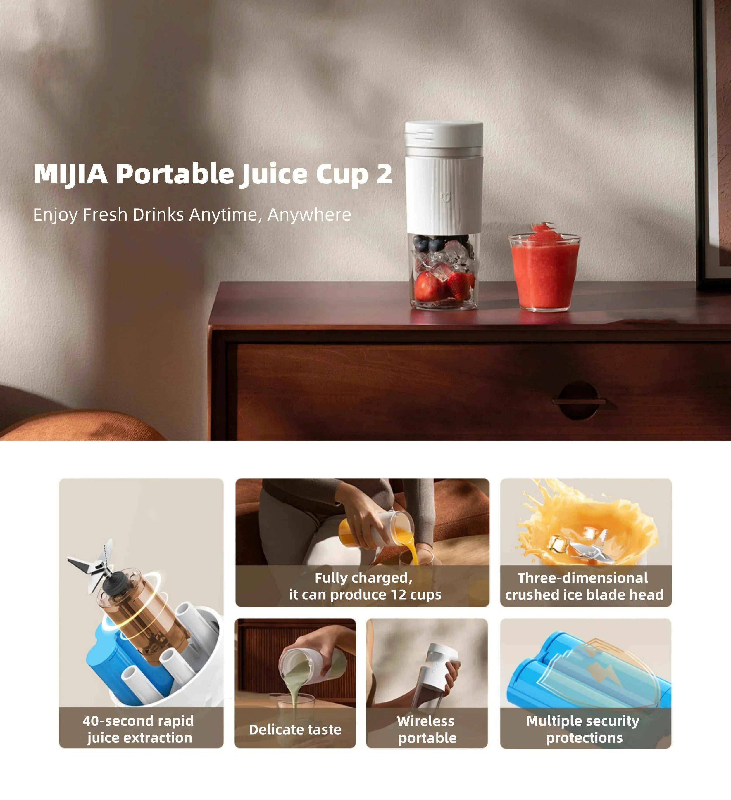 Mijia Portable Juicer 2 Fruit Automatic Juicer